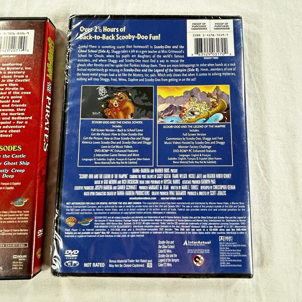 Warner Bros Scooby-Doo Pirates, Ghoul School, Legend Of The Vampire SEALED DVD - Picture 4 of 6